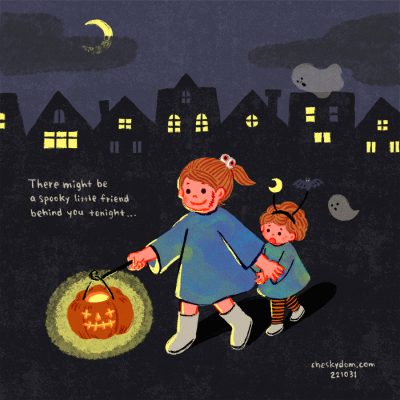 イラスト 子供 ハロウィン オバケ 夜