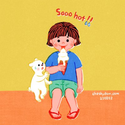 イラスト 子供 動物 キャラクター 夏 ソフトクリーム アイスクリーム