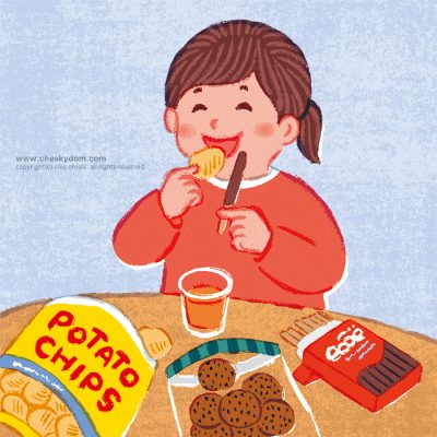 イラスト 図鑑 人体 子供 健康 肥満 食べ物 お菓子