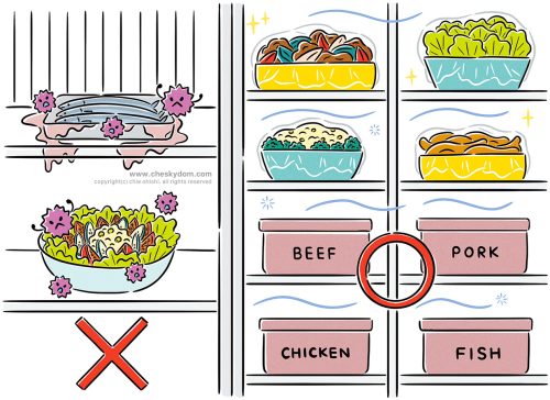 イラスト 食品 衛生 管理 冷蔵庫 食品