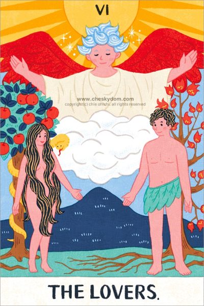 イラスト タロットカード 恋人 THE LOVERS 人物 天使