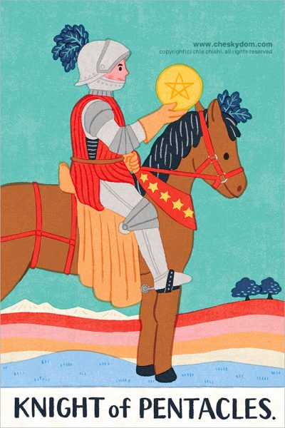 イラスト タロットカード 人物 兵士 馬 風景 占い