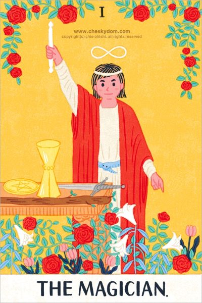 イラスト タロットカード 人物 男性 植物 占い