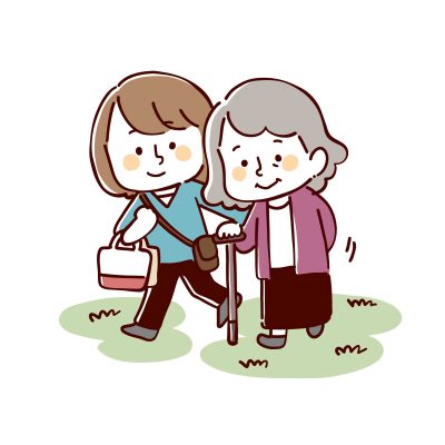おばあちゃんと散歩