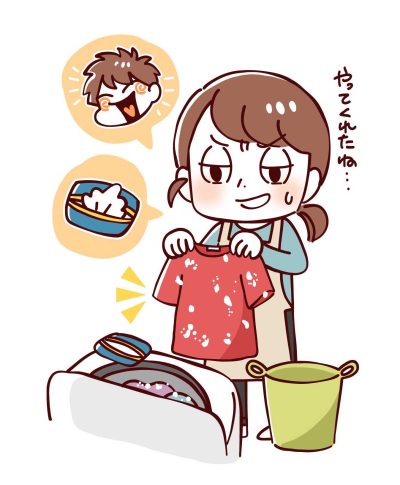 ティッシュ、洗濯、失敗、イラスト