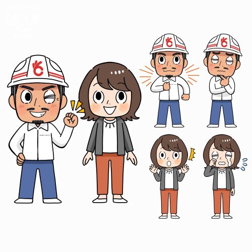 キャラクターイラスト、表情差分
