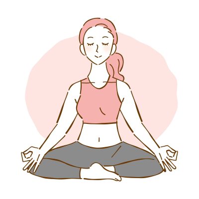 ヨガのポーズをしている女性のイラスト