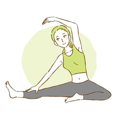 ストレッチをしている女性のイラスト