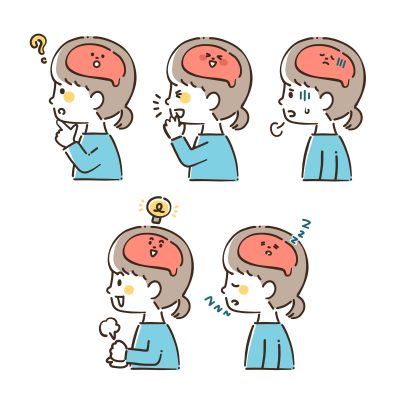 脳みそと感情のイラスト