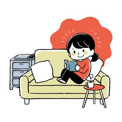 デジタルデトックス、リラックス、読書