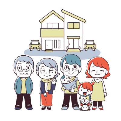 不動産,3世代,一戸建て,家族