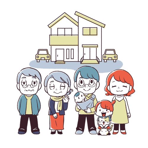 不動産,3世代,一戸建て,家族