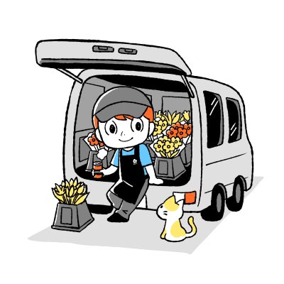 仕事中の一息_花屋