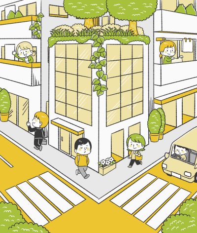 都市部、植物、グリーン化
