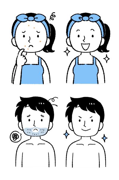 ニキビケア、ヒゲ脱毛