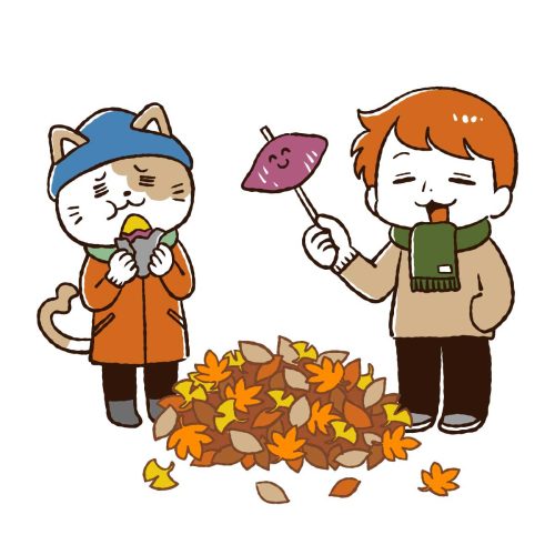 焼き芋、季節、秋、冬