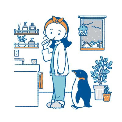 冬の日の洗面所